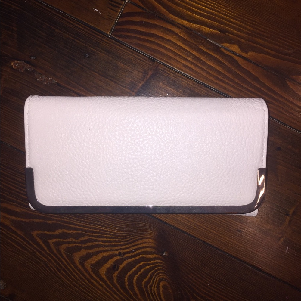 White and Metallic Wallet/Clutch